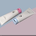 Elegant Perfume Cosmetics White Tubes With Pink Purple Caps And Soft Color Design