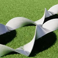 White Wavy Landscape Seats Set On Green Lawn For Outdoor Spaces