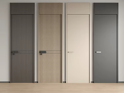 Modern Hinged Doors With Multiple Color Options And Wooden Finish For Interior 3d model
