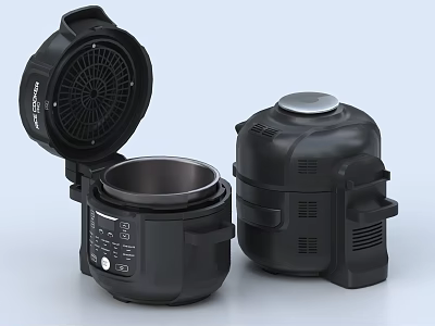 Modern Black Electric Kitchen Appliances With Sleek Design For Home Cooking Use 3d model