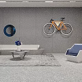 Modern Parking Garage Interior With Parked Yellow Sports Car White Black Vehicles