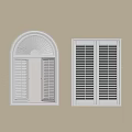 White Arched and Rectangular Window Shutters for Home Interior Design 3d model