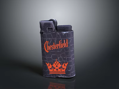 Chesterfield Lighter With Crocodile Texture And Orange Crown Design For Daily Use 3d model