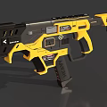 Sci Fi Futuristic Weapon Pistol with Yellow Black Color and Model M4SH Design