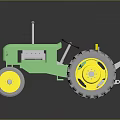 Classic Green Toy Tractor With Yellow Seat And Large Gray Wheels