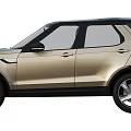 Silver Land Rover Discovery SUV With Headlights And License Plate