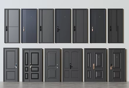 Anti-theft door Anti-theft door combination 3d model