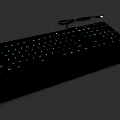 Black Computer Keyboard With Backlit Keys And Wired Connection Design
