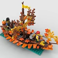 LEGO toy building block boat sailboat 3d model