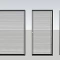 Contemporary Metal Doors Featuring Louver Design And Panel Variations 3d model