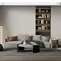 Modern sofa coffee table combination 3d model