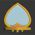 Open Heart Shaped Golden Jewelry Box With Pink And Colorful Details For Fashion Accessories