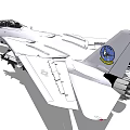Modern Military Fighter Jet With Twin Tail Cockpit Landing Gear And Number 128