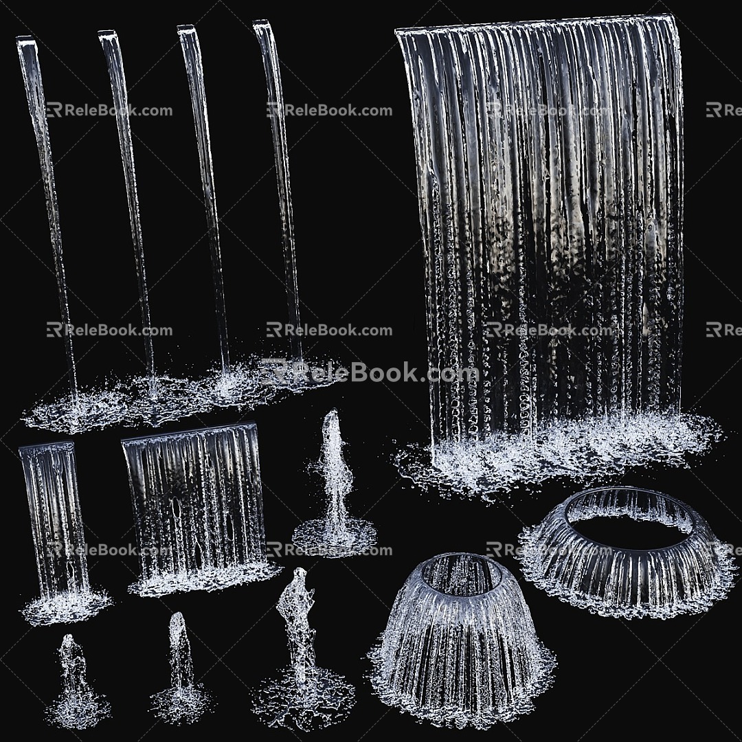 Fountain Water Flow Waterscape Waterfront 3d model