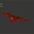 Game Movie Character Red Dragon With Large Wings 3D Rendered Fantasy Design