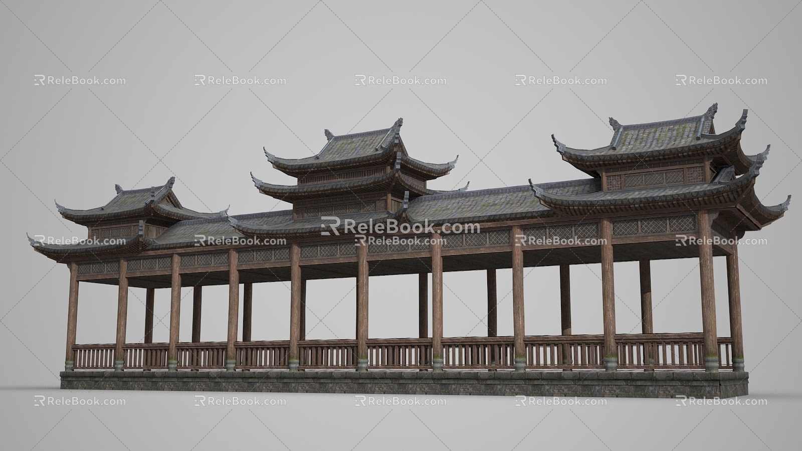 Ancient Architecture Chinese Corridor Palace Corridor 3d model