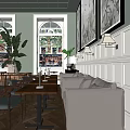 Cozy Restaurant Interior With Large Windows Greenery Indoor Plants Tables Chairs And Sofa Booths
