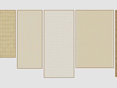 Various Room Divider Panels With Woven Textures Striped Patterns And Neutral Tones For Interior Decoration 3d model