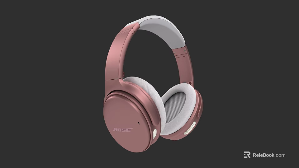 Bose Rose Gold Over Ear Headphones With Sleek Design And Comfortable Ear Cushions 3d model 