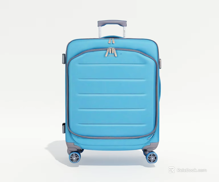 Blue Hard Shell Suitcase With Spinner Wheels Telescopic Handle And Modern Design 3d model 