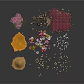 Assorted Colorful Food Ingredients Including Seeds Grains And Petals On White