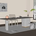 Home Desk and Chair Desk Bookcase Ornaments Vase Book Single Chair Stool Decorative Cabinet Computer Wardrobe 3d model