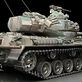 Detailed Military Tank With Camouflage Pattern Long Cannon And Metal Tracks