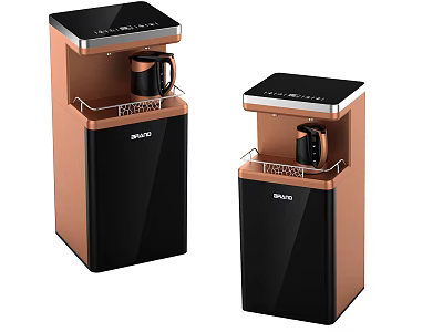 SHARP Modern Water Dispenser Black Copper Finish With Top Control And Cup Storage Rack 3d model