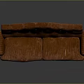 Elegant Vintage Orange Sofa With Tufted Buttons And Wooden Legs For Living Room