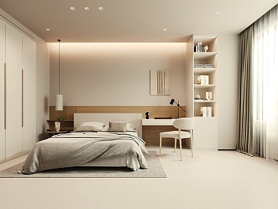 Modern Bedroom Cream Home Bedroom 3d model