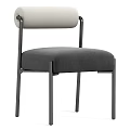 Modern Single Chair With Light Backrest Dark Gray Cushion And Metal Frame 3d model