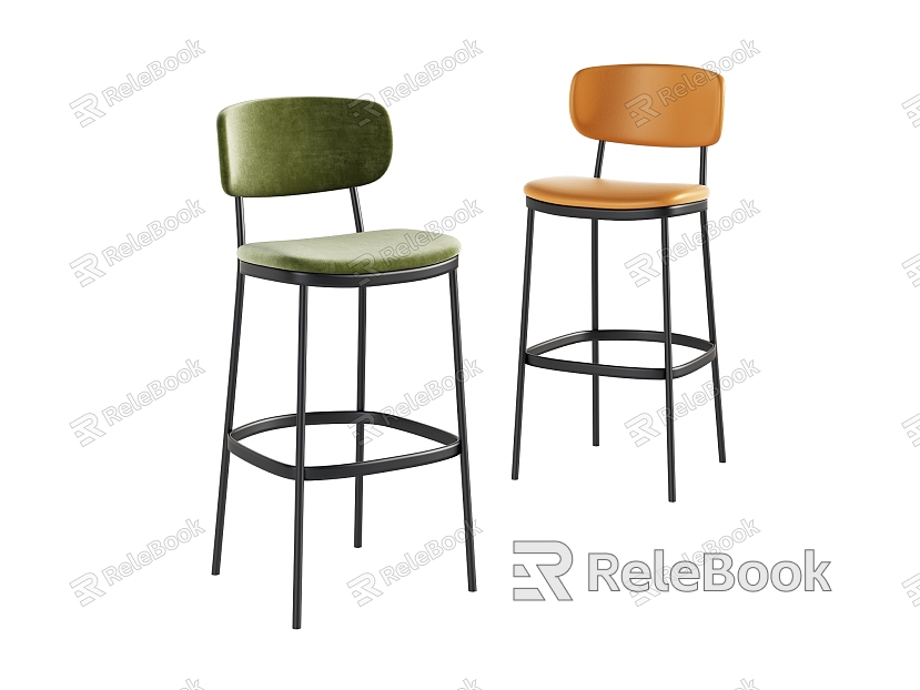 Bar Chair Combination Simple Fashion Elegant Metal Tripod Leather model