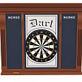 Wooden Framed Dartboard With Score Sections And Classic Dart Target Design