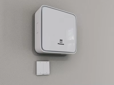 Modern Panasonic White Wall Mounted Industrial Control Panel with Switch Panel 3d model
