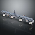 Furniture Connector Hardware Featuring White Plastic Joints And Gray Metal Body