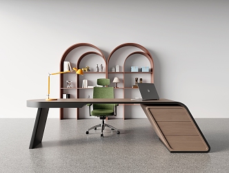 Desk Chair Desk Combination 3d model