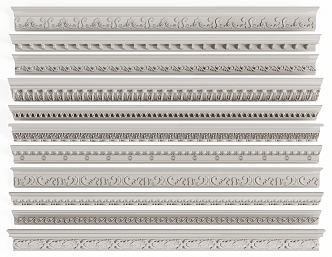 European-style carved classical plaster carved lines 3d model