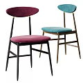 Modern Accent Chairs with Light Gray and Dark Gray Upholstered Seats and Wooden Legs
