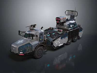 Futuristic Armored Truck With Advanced Sci Fi Equipment And Multi Wheel Design 3d model