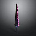 Pink And Purple Textured Obelisk With Blue Illuminated Base And Pointed Top