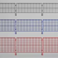 Sturdy Temporary Metal Fence with Wire Mesh Design in Red Blue and Gray