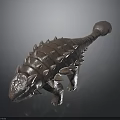 3D Armored Dinosaur Character Model With Spiked Back And Detailed Texture