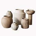 Handcrafted Ceramic Vessels With Natural Texture And Various Shapes For Home Decor