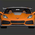 Orange Sports Car With White Roof Rear Spoiler Black Wheels And Sleek Design