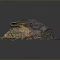 Detailed Natural Terrain Model Featuring Layered Rock Formations And Green Vegetation