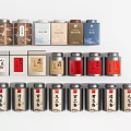 Traditional Design Tea Canisters with Various Tea Flavors for Organized Display and Storage