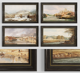 European oil painting oil painting combination 3d model