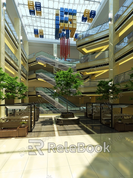 Mall Atrium Building Materials City Commercial Center MALL model