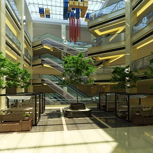 Mall Atrium Building Materials City Commercial Center MALL 3d model