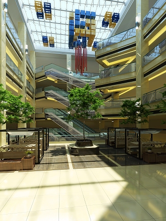 Mall Atrium Building Materials City Commercial Center MALL 3d model